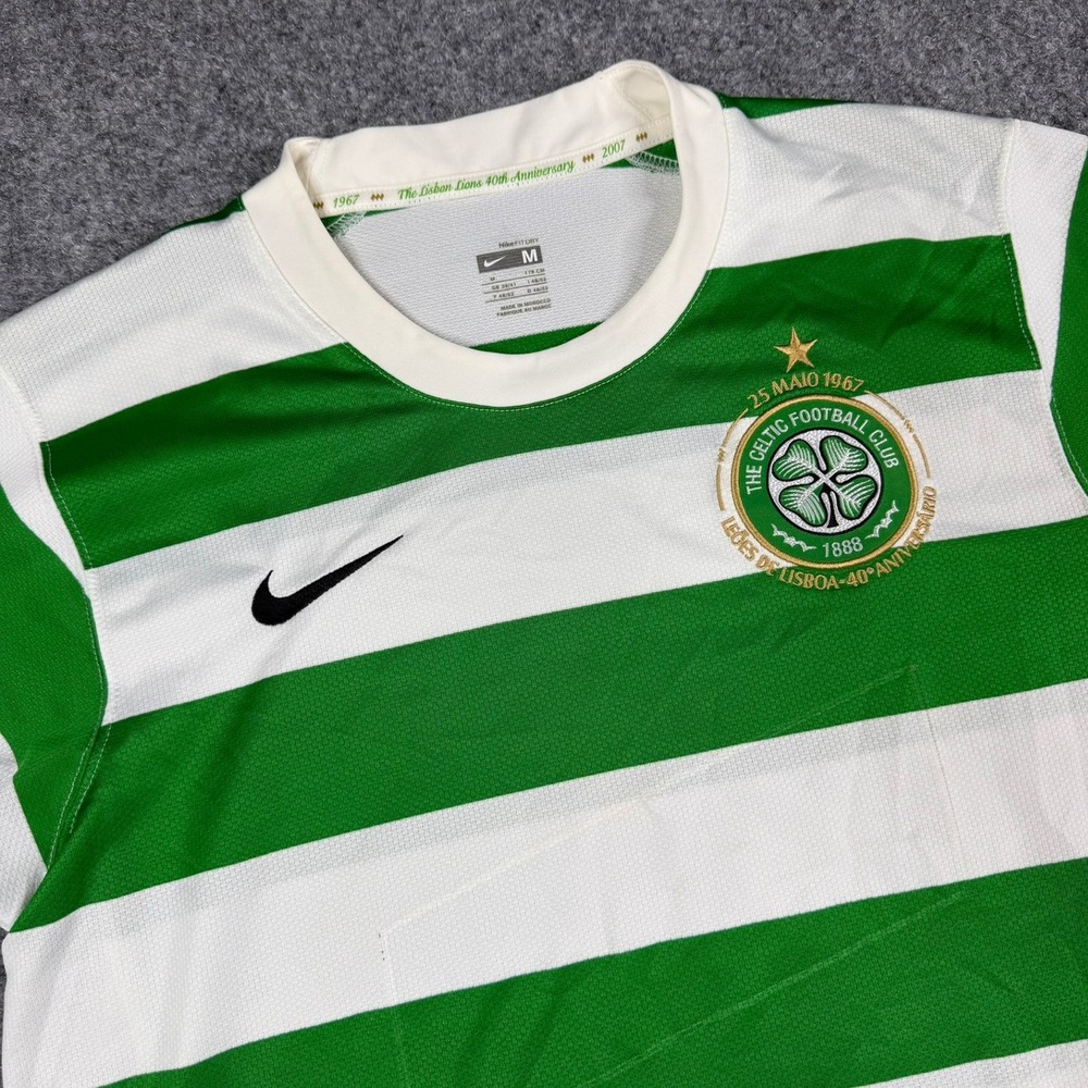 Nike Celtic FC Jersey Men Medium Green White 40th Anniversary Lisbon Lions 2007